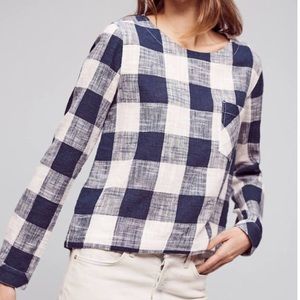 Anthropologie | Gingham Top